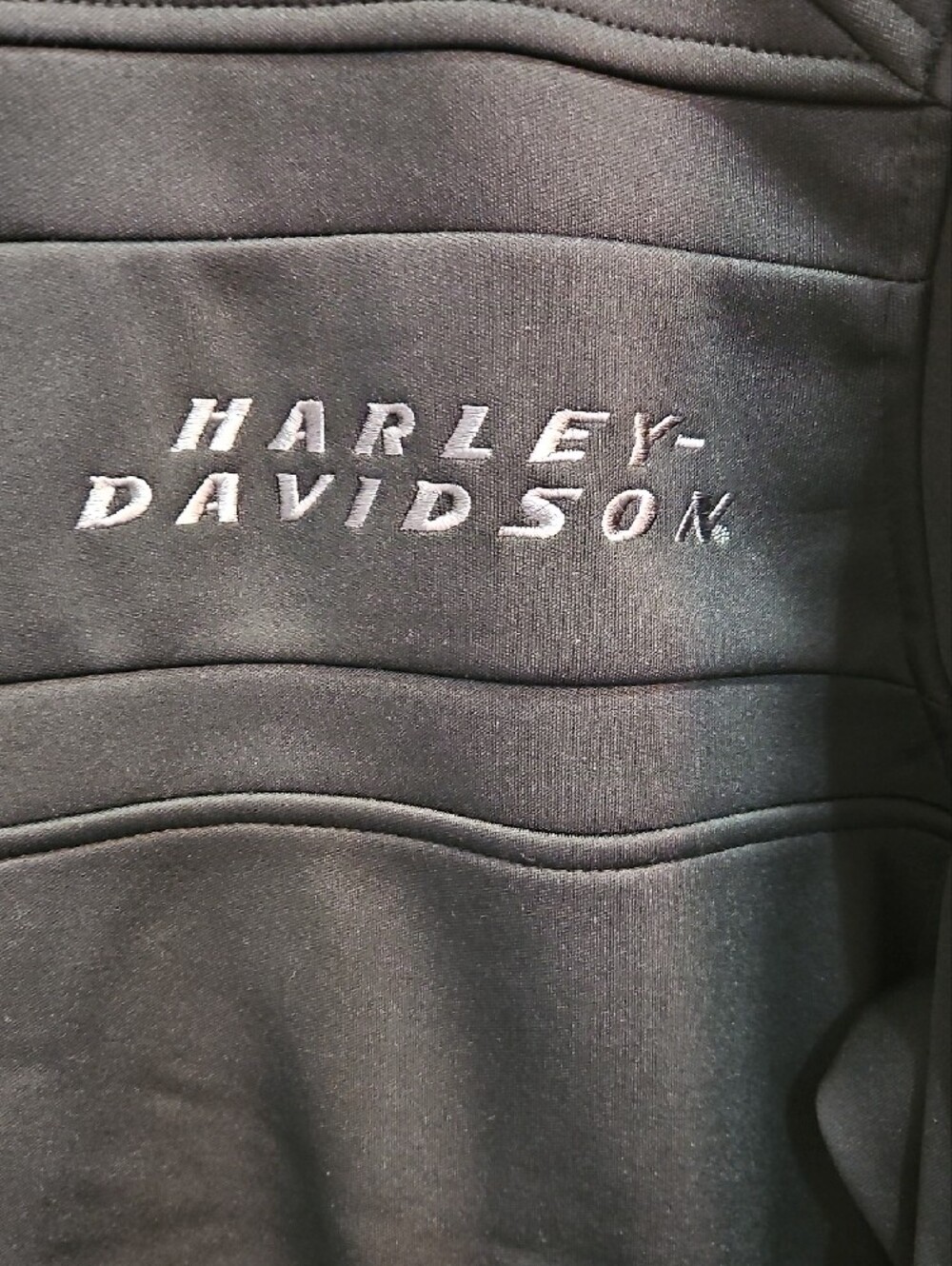 Harley-Davidson Black Softshell Jacket with Orange Trim - Picture 3 of 10
